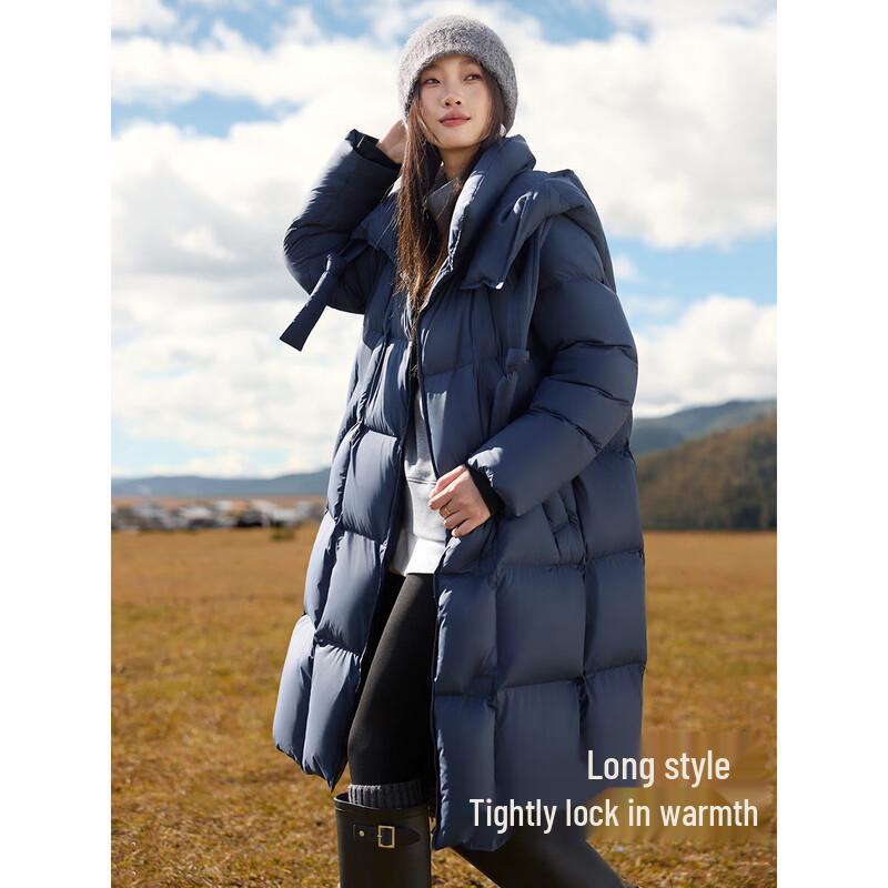 Women's Long Hooded Goose Down Puffer Coat