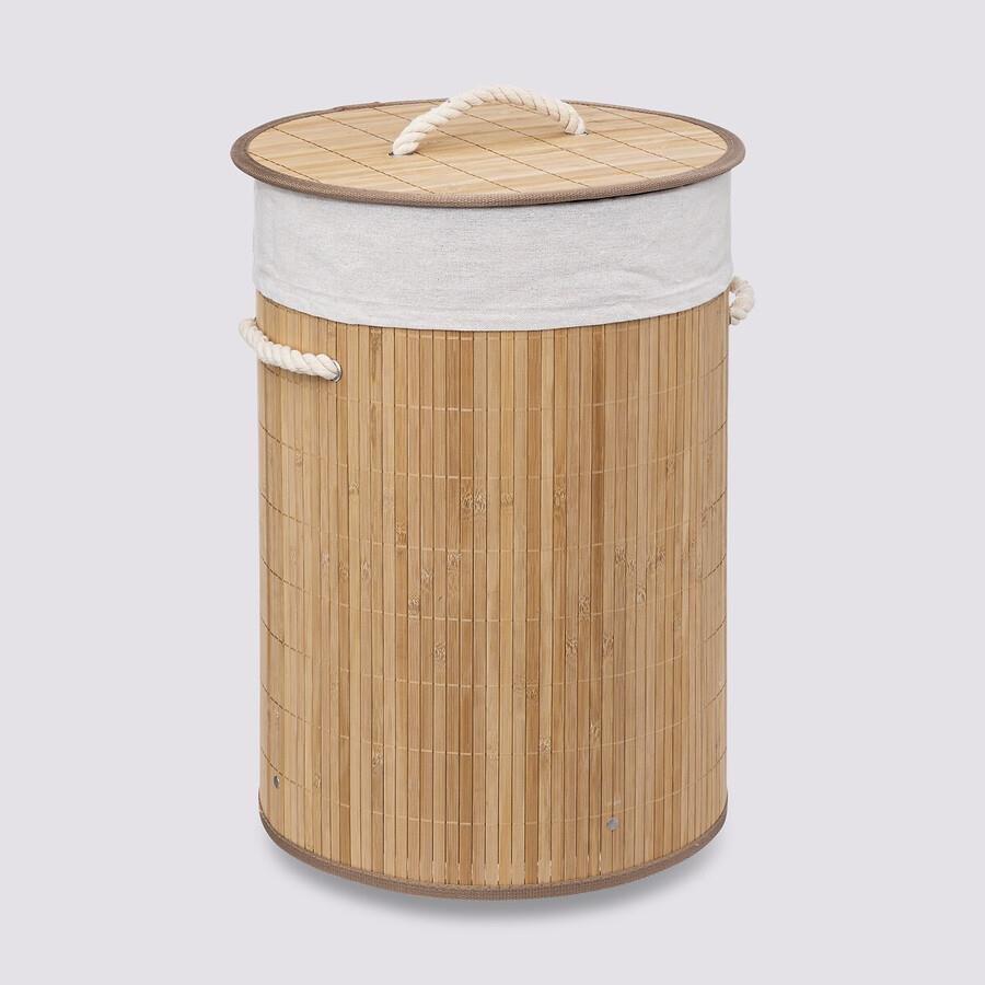 Bamboo Round Laundry Basket 48L