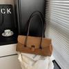 Vintage college style tote bag simple shoulder armpit bag ins premium sense niche locomotive bag