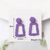 Square Long Hanging Earrings for Women Colorful Enamel Geometric Statement Dangle Earrings Girls Drop Earrings pendientes