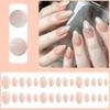 150pcs Fashion Glossy Finish Fake Nails Gradient Nude Short Almond False Nails Natural Nail Tips Daily Wear