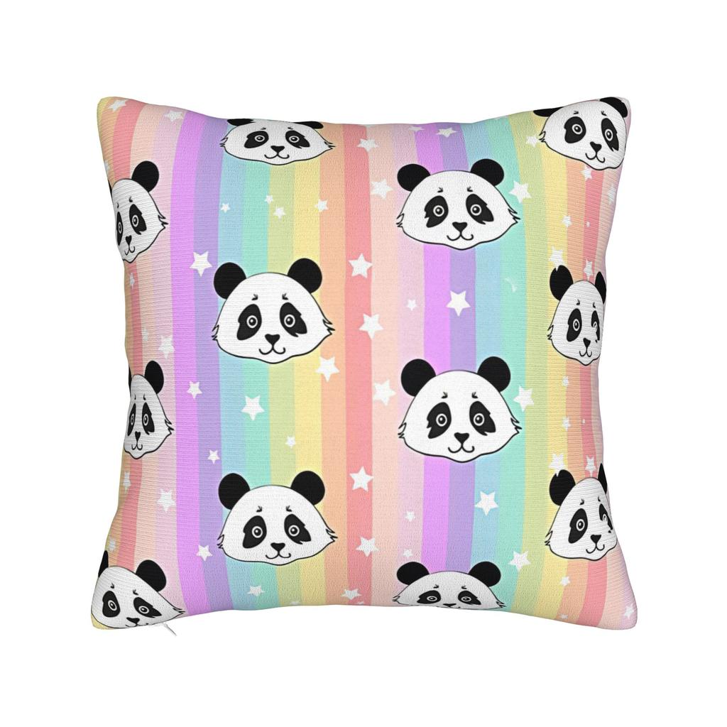 Sushi Panda Square Pillow Case Food Cushion Cover Vintage Polyester Decorative Throw Pillow Case Cover For Home 40*40Cm