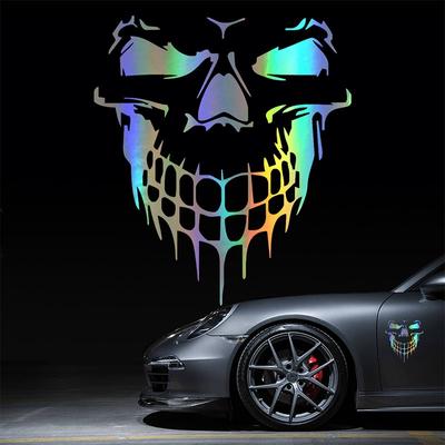 Car Skull 3D Vinyl Reflective Film Funny Stickers Decals Auto Motorcycle Waterproof Car Styling Decoration Exterior