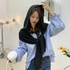 Autumn and winter new scarf hat integrated fashion Japanese and Korean shawl sunshade warm hooded knitted scarf
