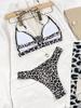 Leopard Vysoký pas Dámské Plavky Tanga Brazilské Push Up Bikiny Bikiny Sexy Bikini Set Plavky Plážové oblečení Plavky