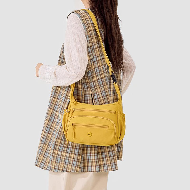 Multi-vakken Nylon Tas Pendelaar Multifunctioneel Schouder Crossbody Draagbaar Kleine Vierkante Tas