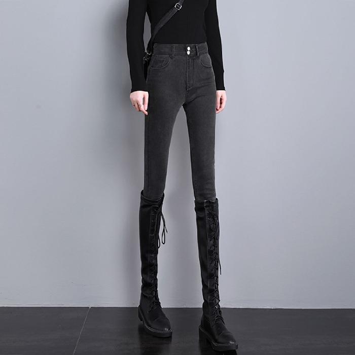 High-waisted Small Foot Jeans Women Spring and Autumn Tight Slim Elastic Pants Denim Jeans Pencil Pants