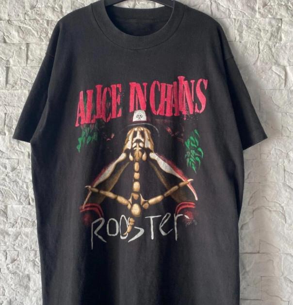 Alice In Chains Vintage 1993 Rooster Black Unisex T-Shirt For Men Women Unisex T-Shirt L