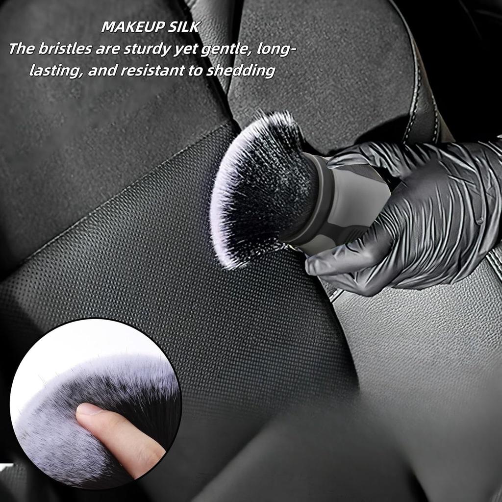 Car Interior Detailing Brush, Soft Bristle Cleaning Tools with Waterproof Ergonomic Handle Car Wash Brush, Car Accessories with Bracket for Women