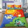 Pokémon Original Cute Partners Bedding Set, 1 Duvet Cover & 2 Pillowcases, Cozy Home Use, Great Gift for Pokémon Fans