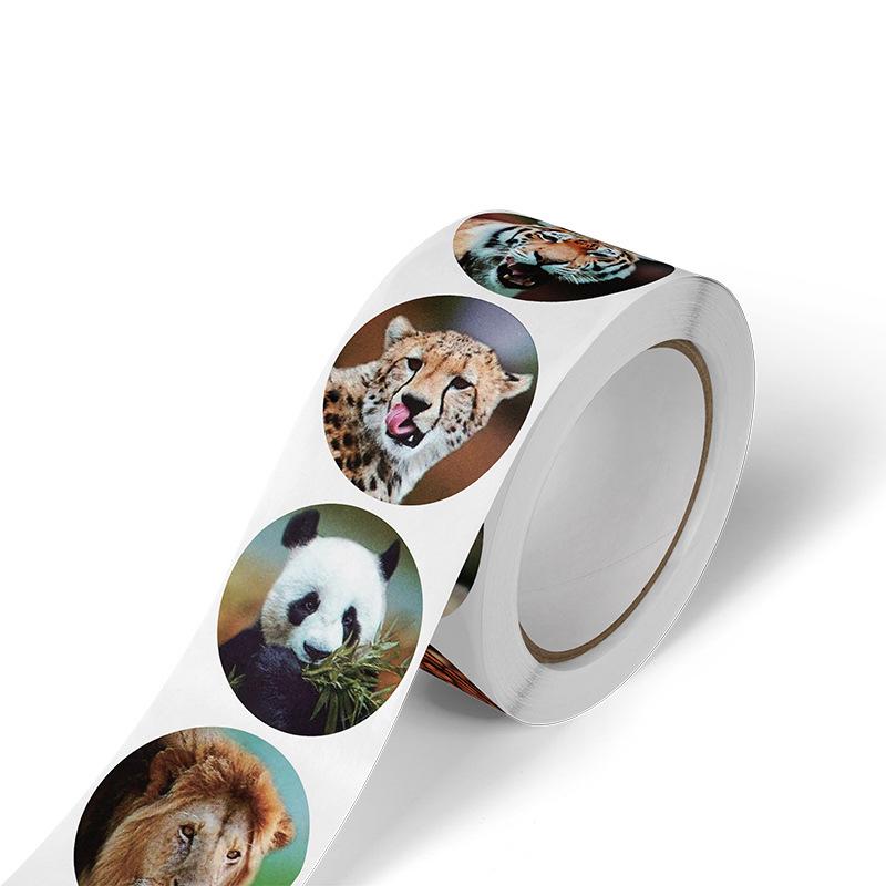 Dog & Animal Anime Stickers - 1 Inch Roll, 500 Labels