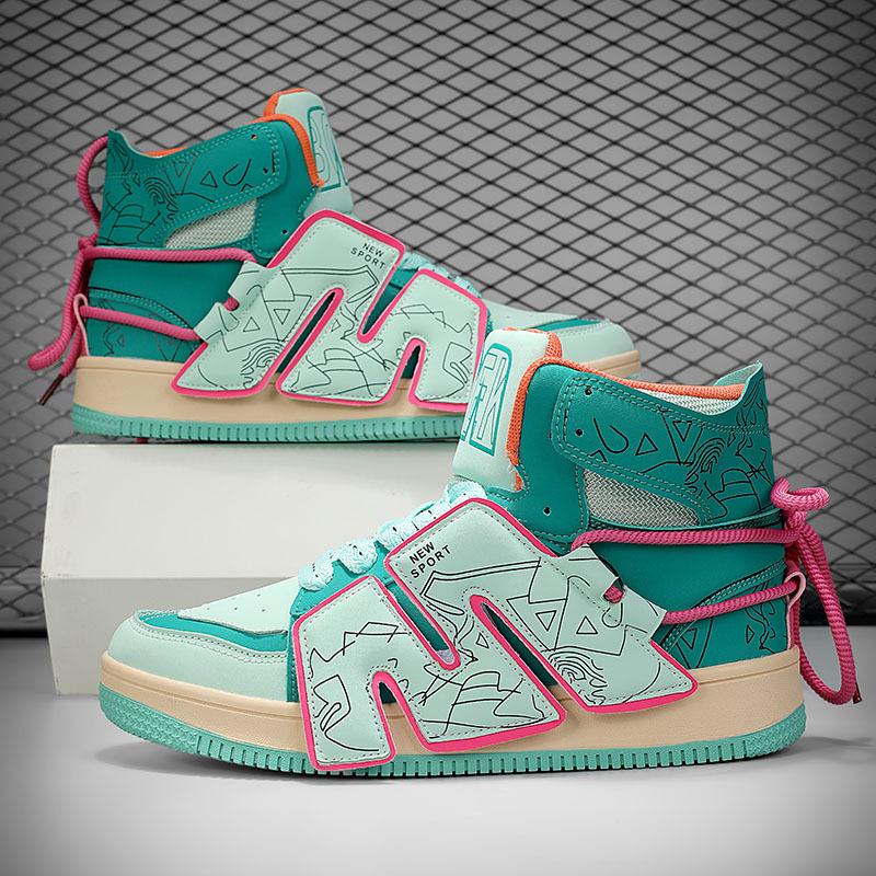 

2025 autumn new ins men s shoes dopamine bread shoes high-top board shoes thick sole height increase 5cm casual sports shoes 39
