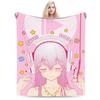 Super Sonico  Flannel Blanket Winter  Warm Throw Blanket for Boy Girl Bedroom Graphic Bedspread Sofa Bed Cover