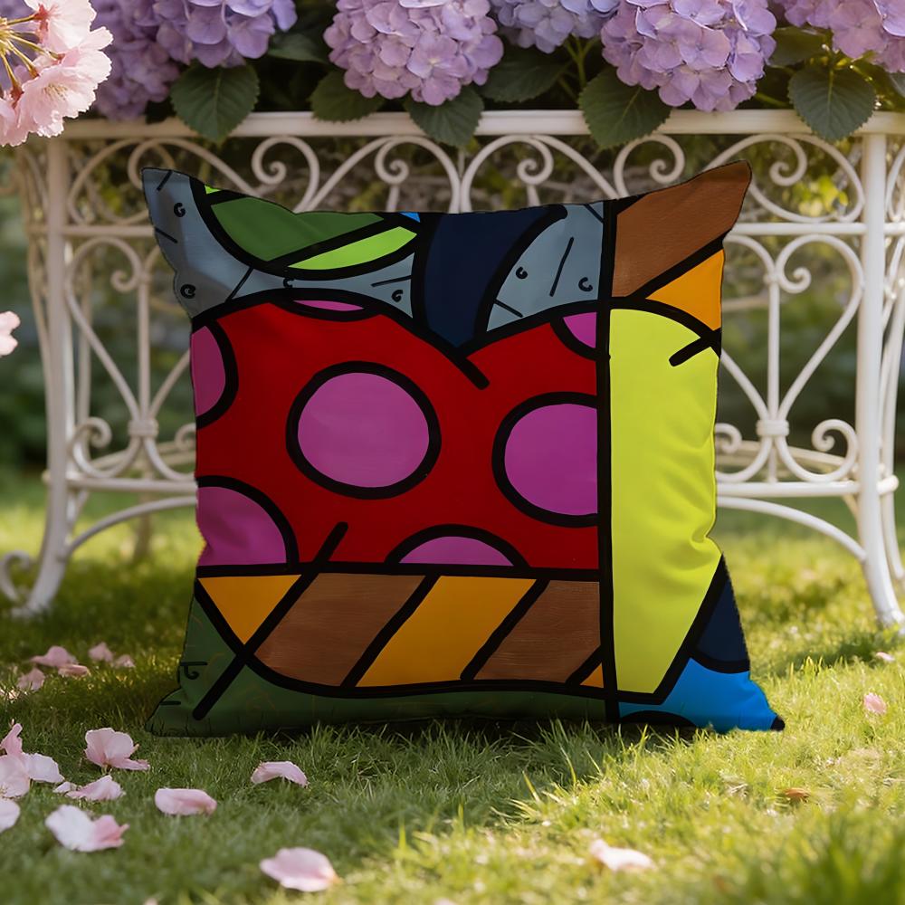 B-Britto Art Design Cushion Cover Home & Car Dual-Scene Pillow Cover: Reversible for Premium Comfort