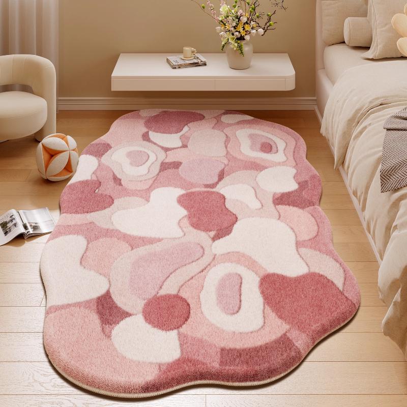Irregular Shapes Living Room Decoration Carpet Dopamine Rugs for Bedroom Thick Plush Bedside Floor Mat Fluffy Soft Cloakroom Rug