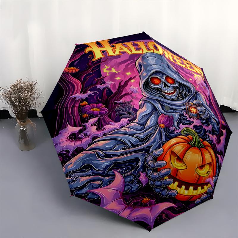 1pc Halloween Theme Automatic Opening and Closing Umbrella - Suitable for Various Occasions, Outdoor Activities, Lightweight and Durable Automati