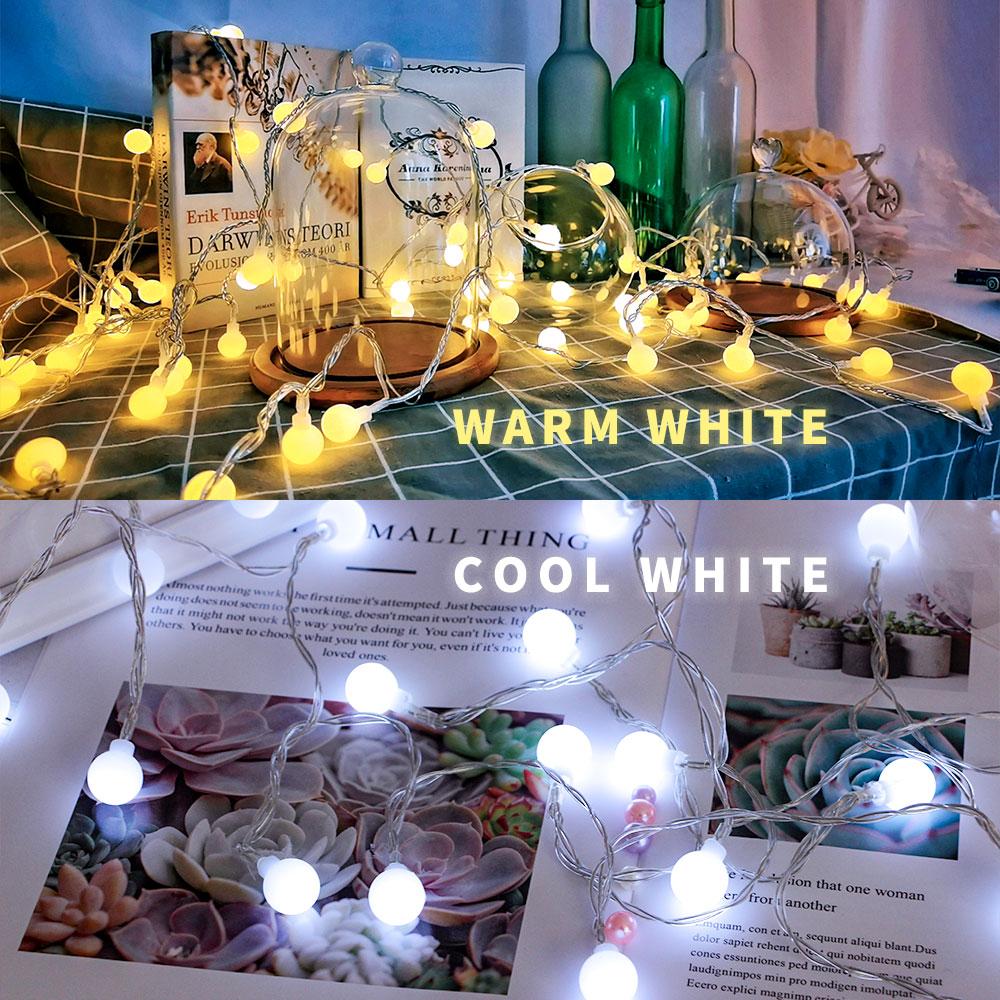 USB/Batterie LED Ball Lichterketten Fee Girlande Wasserdichte Outdoor Lampe Weihnachten Girlande Hochzeit Party Lichter Dekoration