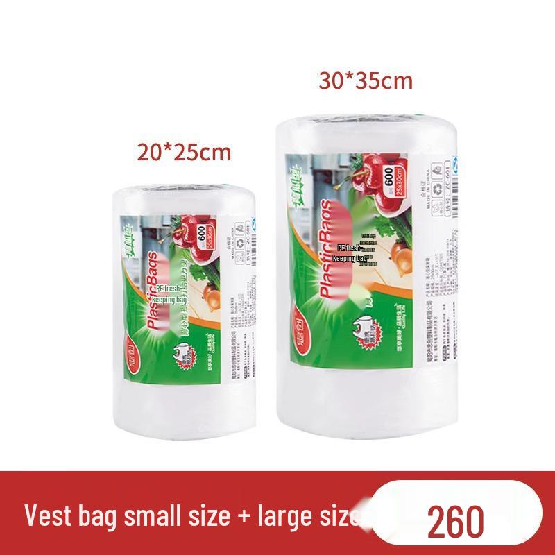 Food-Grade Vest-Style Disposable Plastic Kitchen Bags for Fresh Storage - Various Sizes