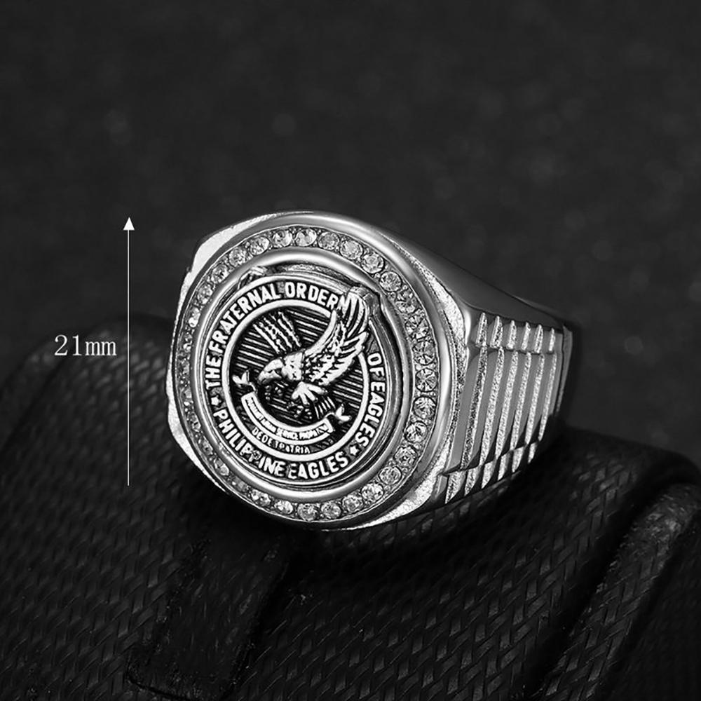Vintage 316L Stainless Steel Eagle Ring for Men Women Punk Hip Hop Fashion Animal Ring Party Charm Amulet Jewelry Dropshipping