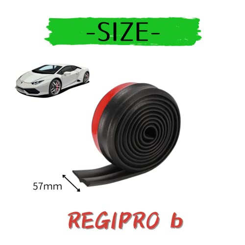 RegiProb Universal Lippe Spoiler 2.5m Gummi Auto Aufwertung Kratzschutz Flexibles Unteres Formteil (Schwarz x 1 Rolle)