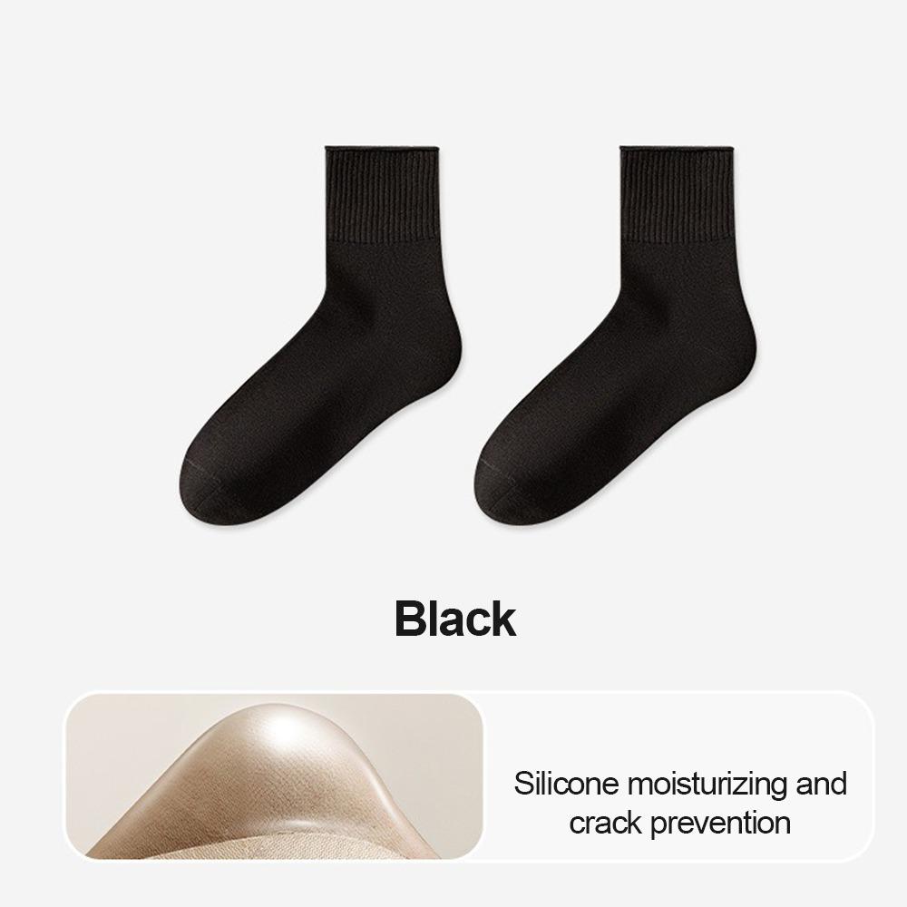 Breathable Heel Protector Socks Antibacterial Moisturizing Socks  Autumn Winter чёрный