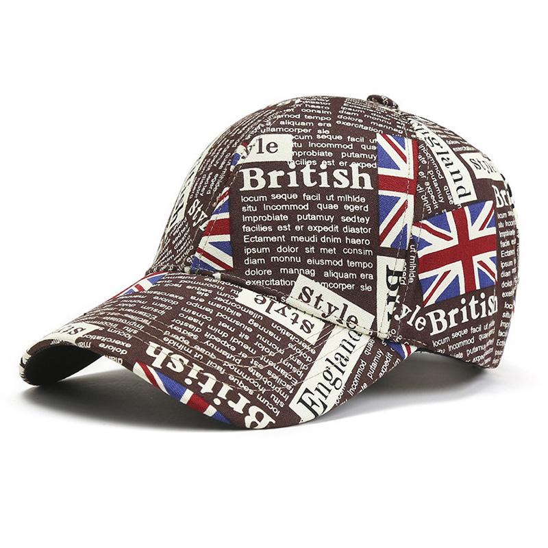 Classic English Flag Graffiti Women's Baseball Cap Versatile Fashion Sports Sun Cap Hip Hop Cap Letters Breathable Sun Cap