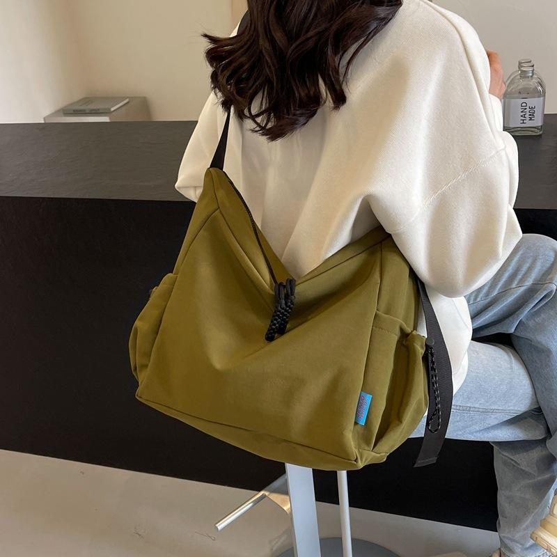 

Однотонная повседневная сумка через плечо большой вместимости, универсальная сумка через плечо