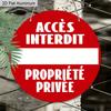 2D Flat 1pc Warning Aluminum Decoration Plaque, "Accès Interdit Propriété Privée" Lettering Sign, Gate Security Decor, Yard Security Decor, Home