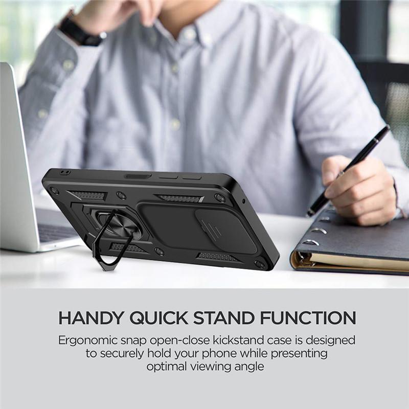 For Xiaomi Redmi Note 9S Case Silde Lens Armor Shockproof Phone Case For Redmi Note 9 Pro Max Magnetic Ring Holder Cover