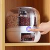 2025 360° Rotating Grain Dispenser Grain Storage Box Transparent Sealed Jar Circular Kitchen Rice Bucket Insectproof Rice Tank