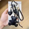 Yogodlns Cute PU Leather Bear Bag Pendant Bear Shape Cartoon Keychain Soft Stuffed Bag Charm Ornament Decoration