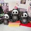 Soft PP Cotton Pendant Plush Bat Keychain, Cute Stuffed Skeleton Bag Charm, Gothic Backpack Decoration for Kids Spooky Animal Key Ring Accessory