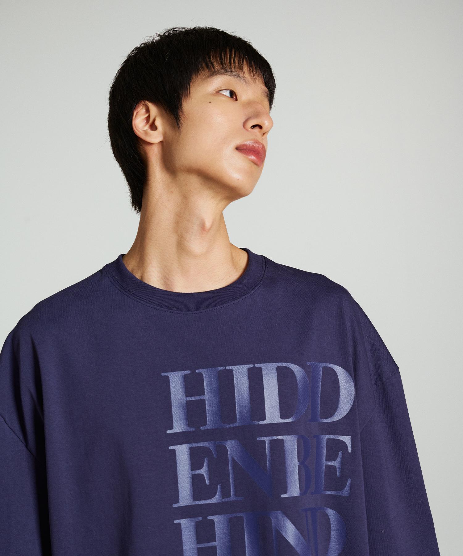 Hidden Behind Wide Crop T-Shirt (Navy) Navy/One-Size