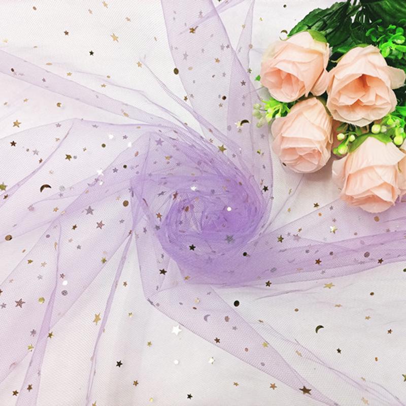 Țesătură Tulle Pre-Tăiată cu Lună Stelată pentru Buchete, Fuste de Masă și Rochii de Păpuși
