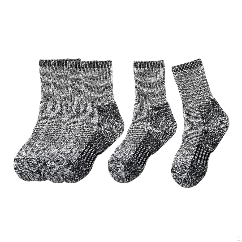 3 Pairs Kids Wool Socks Breathable Boot for Outdoor Activities Casual Snow