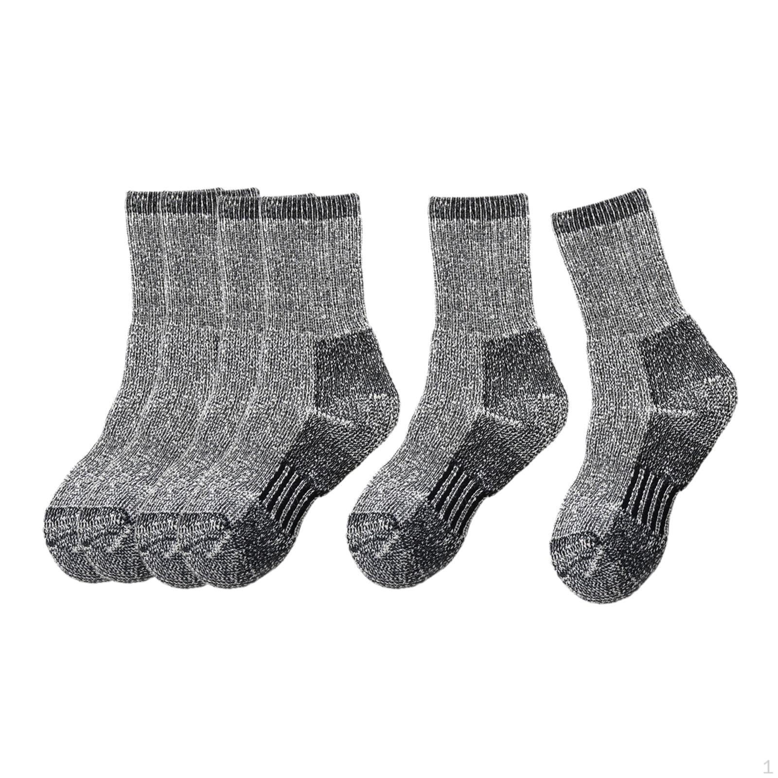 

3 Pairs Kids Wool Socks Breathable Boot for Outdoor Activities Casual Snow Black 33 to 38