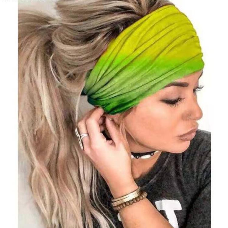 

Elastic Gradient Color Milk Silk Bandana: Summer Sweat-Absorbing Yoga Sports Headband One Size