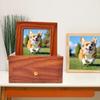 With Photo Frame Pet Ashes Storage Box Wooden Pet Commemorative Urn  Desktop Decoration