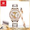OLEVS 6622 Automatic Watch Fashion Hollow Brand Watch Original Luxury Top Women Mechanical Watch Diamond Butterfly Bracelet Set