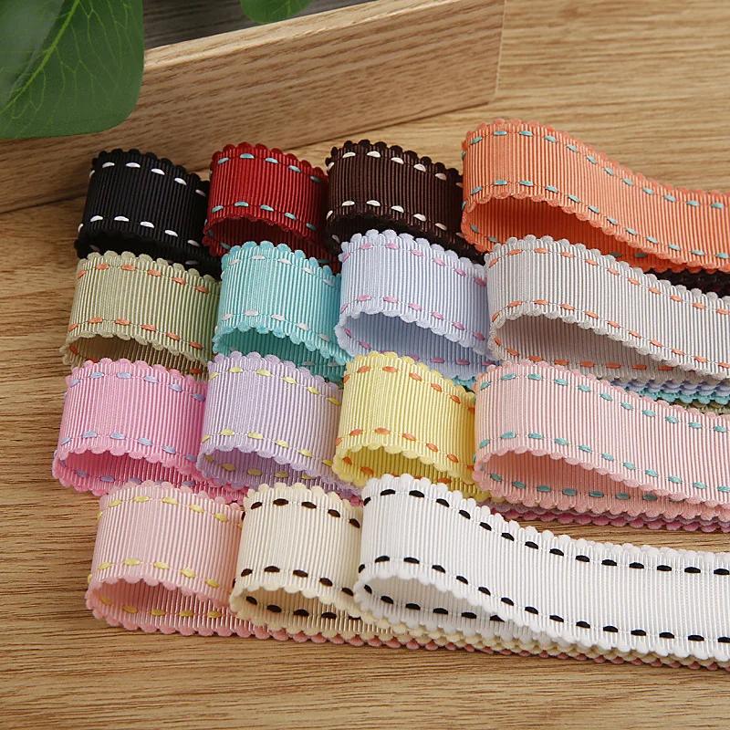 5 Yards Punkt-Ripsband Macaron-Farben Spitze für DIY Haarschleifen Hutdekoration Bastelbedarf Kleidung Nähen Geschenkverpackung