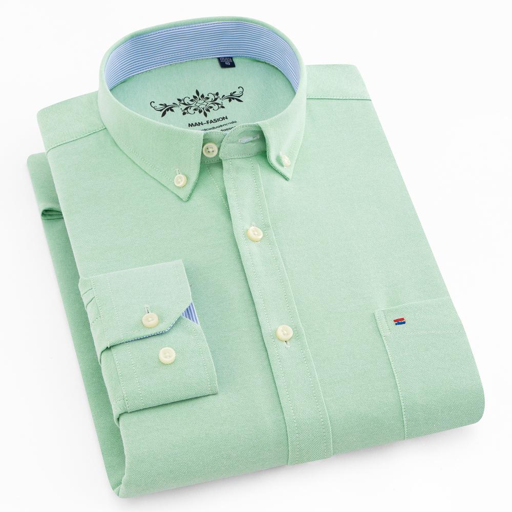 Men‘s Fashionable Cotton Blend Long Sleeve Oxford Shirt - Premium Quality Breathable, Button Up Design - Ideal for Business & Formal Events