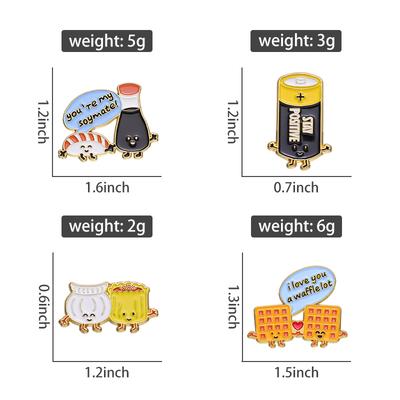 Food Partner Enamel Pins Custom You're My Soymate Brooches Lapel Badges Vinegar Baozi Shaomai Jewelry Gift for Friends