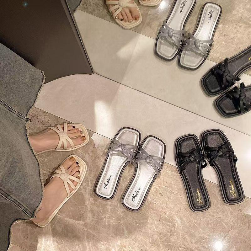 Cross-band one-word drag women comfortable wear beach seaside new summer fashion versatile cool slippers
