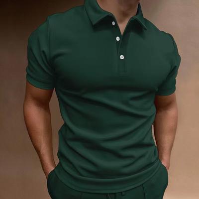 Spring and Summer New Men's Polo Shirt Short-sleeved Buttons T-shirt Solid Colour Tops
