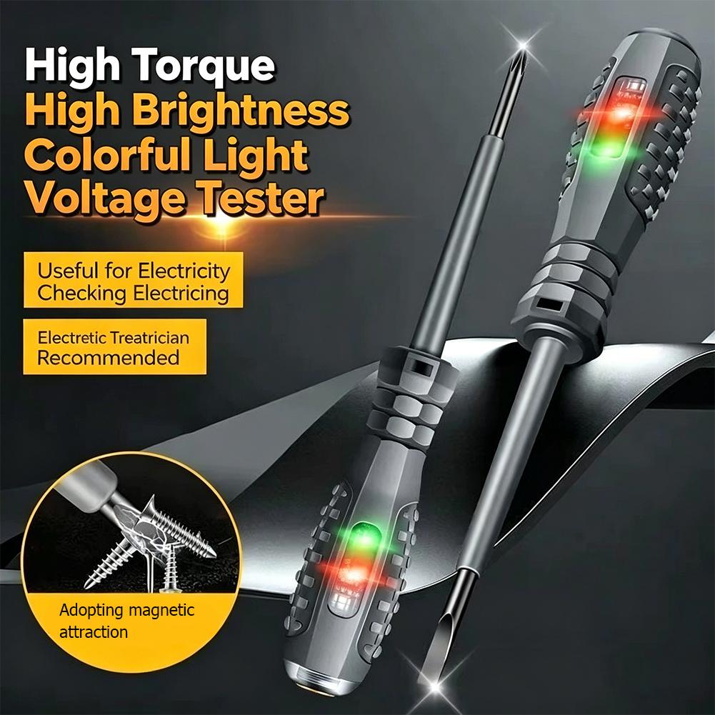 Multifunctional Electrician Test Screwdriver AC Non-contact Induction Test Pen Voltage Tester 70-600V Red Green Induction Lights