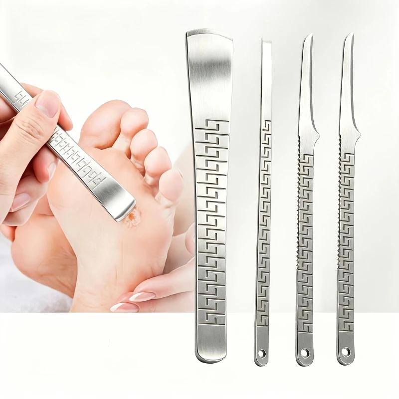 Xiaomi 4pcs Set of Stainless Steel Pedicure Knives with Embossed Handle Heavy-Duty Dead Skin And Remover Tools Hard Skin Trimmer Set