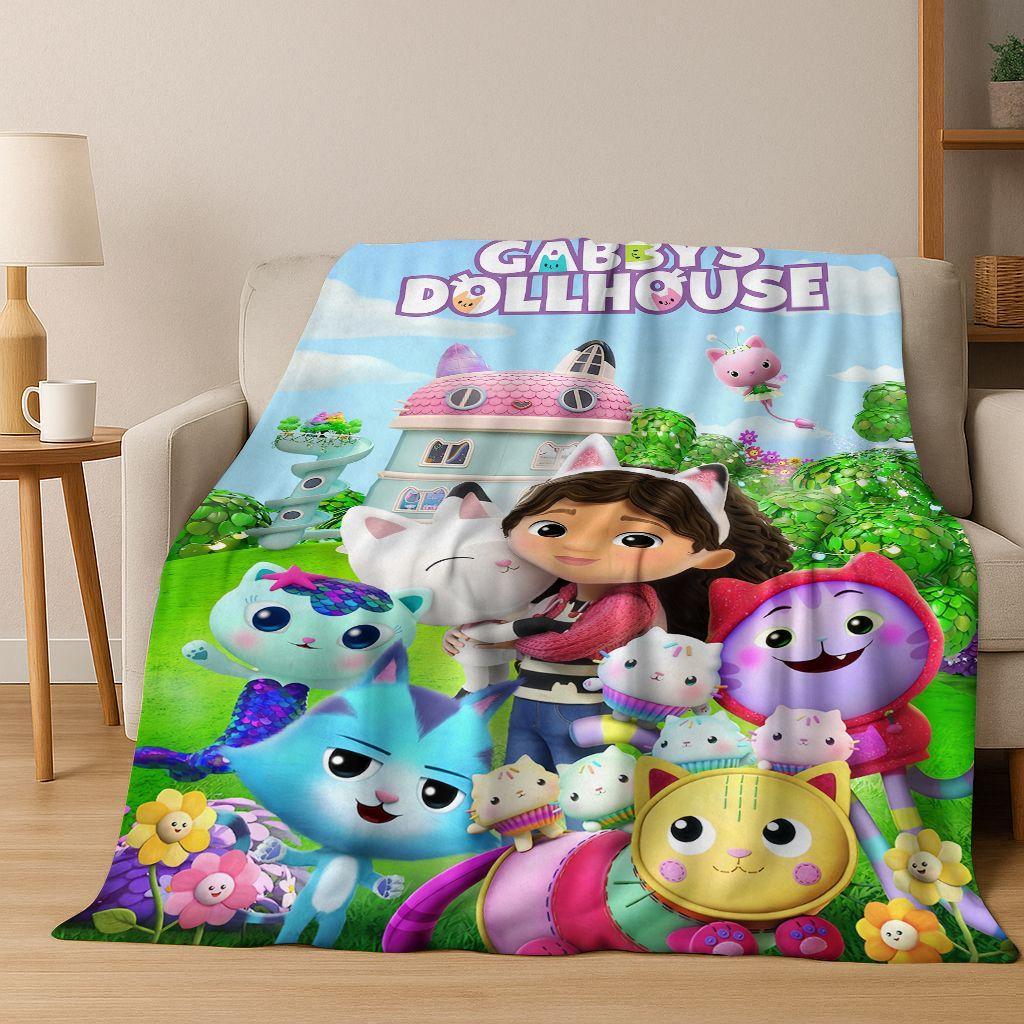 26 Stili Cartone Animato La Casa delle Bambole di Gabby Regalo per Ragazza Coperta in Flanella, Calda e Accogliente Morbida Coperta Plaid per Casa Camera da Letto Letto Divano Coperta Bambino