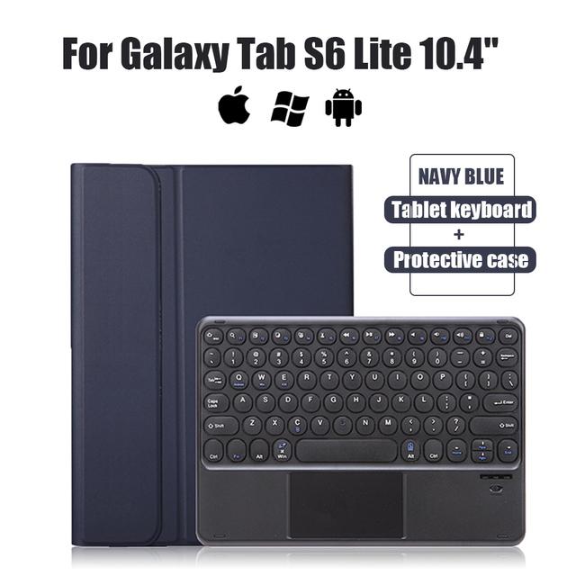 

Для Samsung Galaxy Tab S6 Lite 10,4 SM-P610 SM-P615 Чехол для планшета Беспроводная Bluetooth-клавиатура Защитный чехол Windows Android IOS English темно-синий