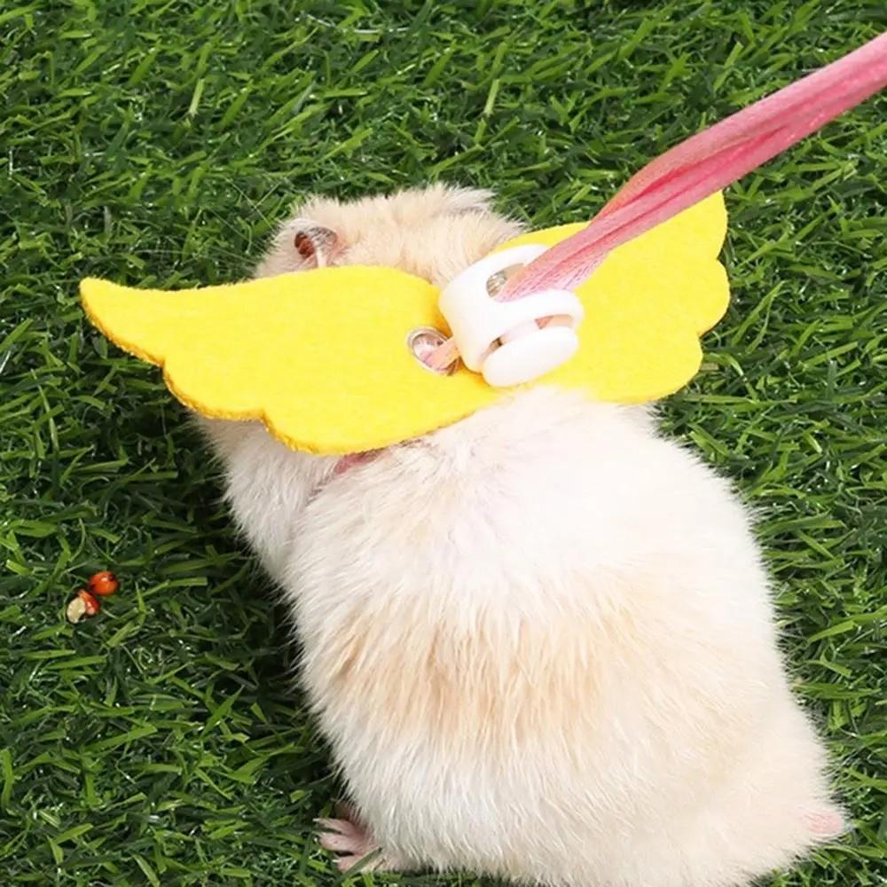 Lightweight Anti-lost Small Pet Harness Adjustable Strap Anti-bite Guinea Pig Leash Safety Buckle Washable Hamsters Harness Walk