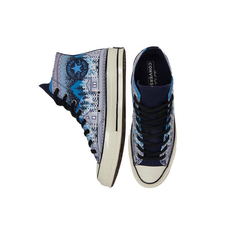 Converse 1970s Chuck Taylor All Star Print Abrasion Resistant High top Canvas Shoes Unisex Blue Gray 172135C